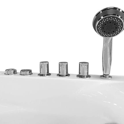 EAGO AM161-R  5' Single Person Corner White Acrylic Whirlpool Bath Tub - Drain on Right