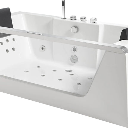 EAGO AM196ETL 6 ft Clear Rectangular Acrylic Whirlpool Bathtub for Two