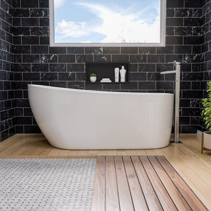 ALFI brand AB2843-BN Brushed Nickel Single Hole Floor Mounted Waterfall Tub Filler Alfi Brand