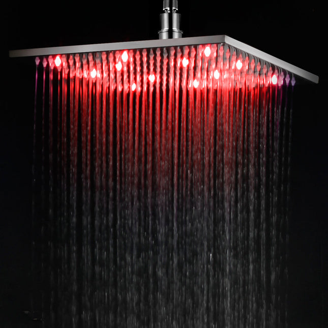 ALFI brand LED12S-BN Brushed Nickel 12" Square Multi Color LED Rain Shower Head Alfi Brand