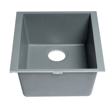 ALFI brand AB1720UM-T Titanium 17" Undermount Rectangular Granite Composite Kitchen Prep Sink Alfi Brand