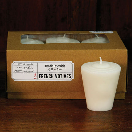 HomArt French Votive Candles- Box 6 - Ivory HomArt