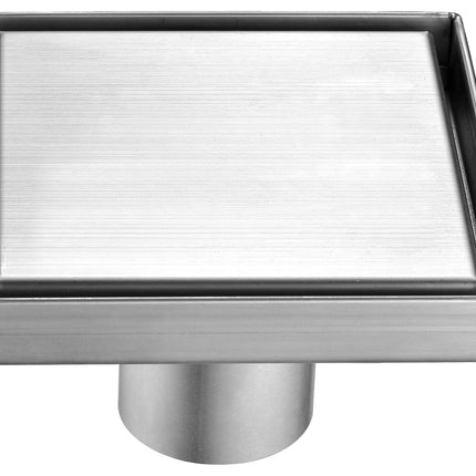 ALFI brand ABSD55B-BSS 5" x 5" Modern Square Stainless Steel Shower Drain with Solid Coverin Brushed Finish Alfi Brand