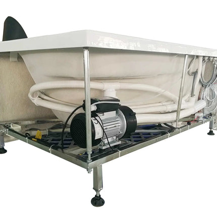EAGO AM161-L  5' Single Person Corner White Acrylic Whirlpool Bath Tub - Drain on Left