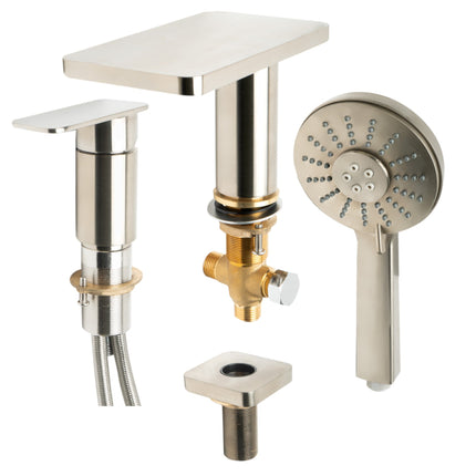 ALFI brand AB2879-BN Brushed Nickel Deck Mounted Tub Filler with Hand Held Showerhead Alfi Brand
