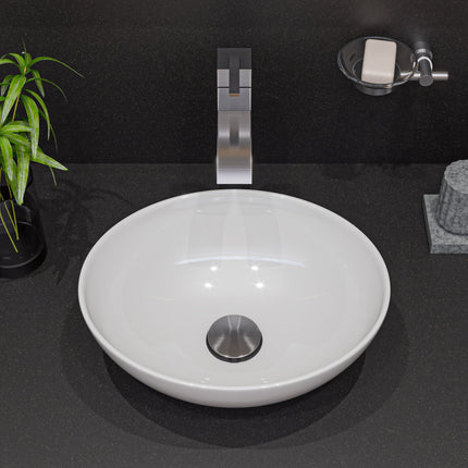 ALFI brand AB1158-BN Tall Brushed Nickel Tall Square Body Curved Spout Single Lever Bathroom Faucet ALFI brand
