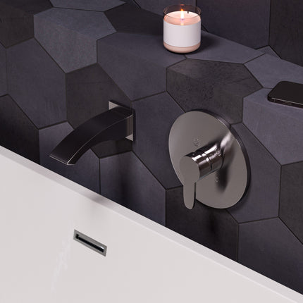 ALFI brand AB3301-BN Brushed Nickel Curved Wallmounted Tub Filler Bathroom Spout Alfi Brand