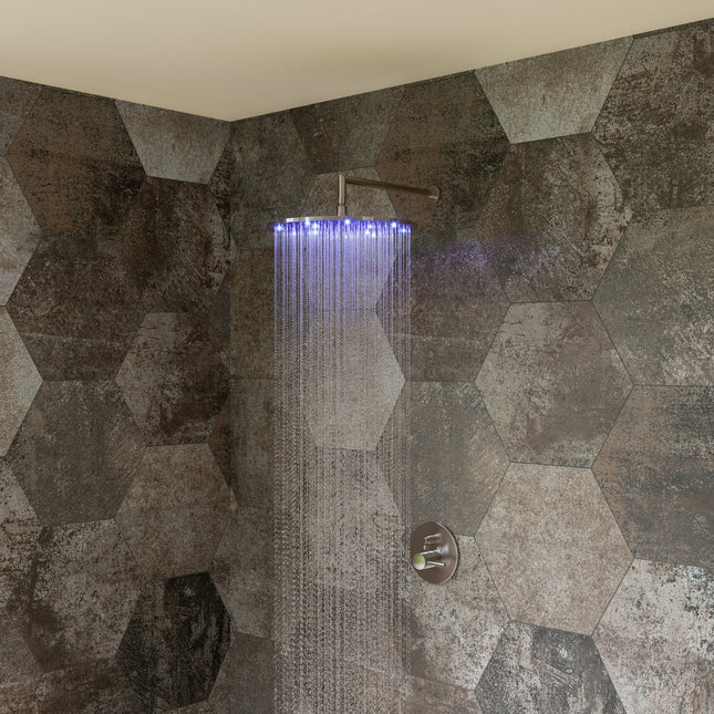ALFI brand LED16R-BN Brushed Nickel 16" Round Multi Color LED Rain Shower Head Alfi Brand