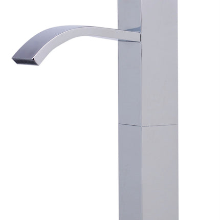 ALFI brand AB1158-PC Tall Polished Chrome Tall Square Body Curved Spout Single Lever Bathroom Faucet ALFI brand