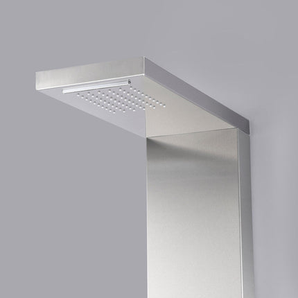 ANZZI Expanse 64 in. Full Body Shower Panel with Heavy Rain Shower and Spray Wand in Brushed Steel SP-AZ041 Anzzi