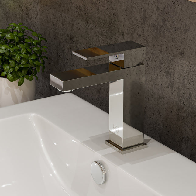 ALFI brand AB1229-PC Polished Chrome Square Single Lever Bathroom Faucet ALFI brand