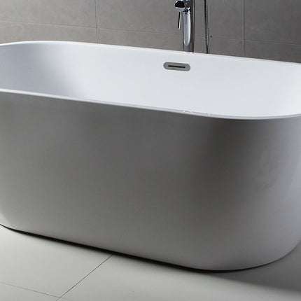 ALFI brand AB8839 67 inch White Oval Acrylic Free Standing Soaking Bathtub Alfi Brand