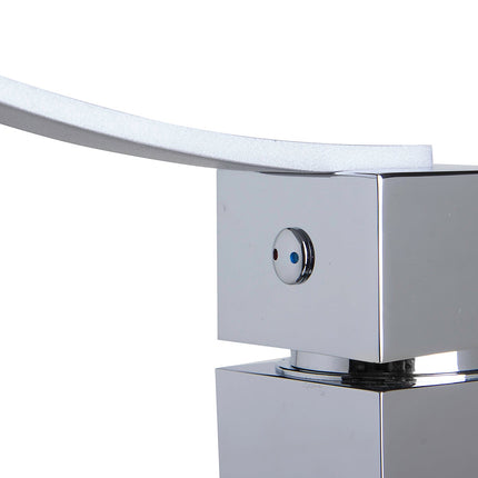 ALFI brand AB1258-PC Polished Chrome Square Body Curved Spout Single Lever Bathroom Faucet ALFI brand