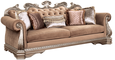 ACME 56930 Northville Sofa with 5 Pillows, Velvet & Antique Silver ACME Furniture