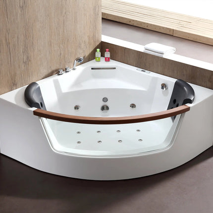 EAGO AM197ETL 5 ft Clear Rounded Corner Acrylic Whirlpool Bathtub for Two