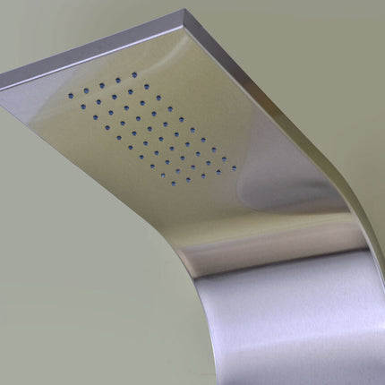 ANZZI Arc 64 in. 2-Jetted Shower Panel with Heavy Rain Shower and Spray Wand in Brushed Stainless Steel SP-AZ024 Anzzi