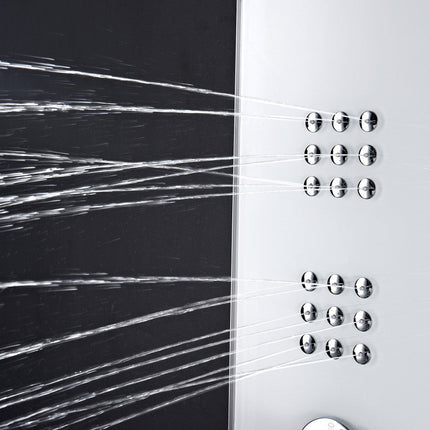 ANZZI Veld Series 64 in. Full Body Shower Panel System with Heavy Rain Shower and Spray Wand in White SP-AZ048 Anzzi