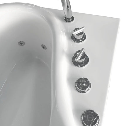 EAGO AM175-L  5'' White Acrylic Whirlpool Bathtub - Drain on Right