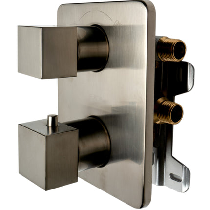 ALFI brand AB2830-BN Brushed Nickel 2 Way Thermostatic Square Shower Set Alfi Brand