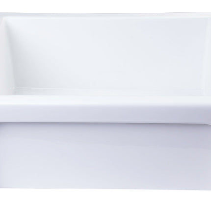 ALFI brand AB2418ARCH-W 24" White Arched Apron Thick Wall Fireclay Single Bowl Farm Sink Alfi Brand