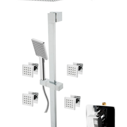 ALFI brand AB2287-PC Polished Chrome 3 Way Thermostatic Shower Set with Body Sprays Alfi Brand