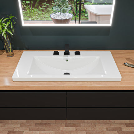 ALFI brand AB1322-BM Black Matte Widespread Modern Bathroom Faucet ALFI brand