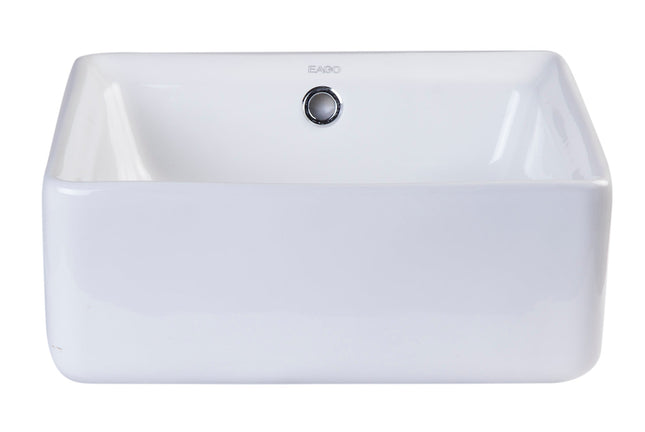 EAGO BA130 15" SQUARE CERAMIC ABOVE MOUNT BATHROOM BASIN VESSEL SINK EAGO