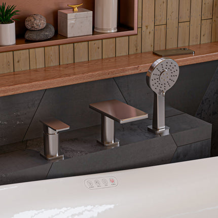 ALFI brand AB2879-BN Brushed Nickel Deck Mounted Tub Filler with Hand Held Showerhead Alfi Brand