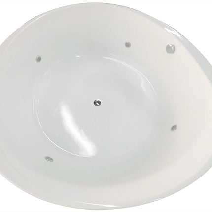 EAGO AM2130  66" Round Free Standing Acrylic Air Bubble Bathtub