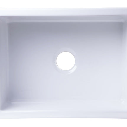 ALFI brand AB2418ARCH-W 24" White Arched Apron Thick Wall Fireclay Single Bowl Farm Sink Alfi Brand