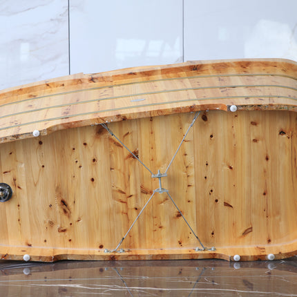 ALFI brand AB1136 61" Free Standing Cedar Wooden Bathtub with Chrome Tub Filler ALFI brand