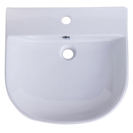 ALFI brand AB110  20" White D-Bowl Porcelain Wall Mounted Bath Sink ALFI brand