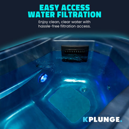 KPLUNGE All-in-One Cold Plunge and Hot Tub with Built-in Chiller, Lights, and WiFi in Blue KPLUNGE