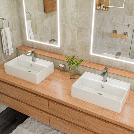 ALFI brand AB1229-BN Brushed Nickel Square Single Lever Bathroom Faucet ALFI brand