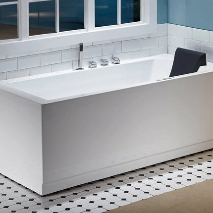 EAGO AM154ETL-L6 6 ft Acrylic White Rectangular Whirlpool Bathtub w Fixtures
