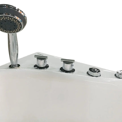 EAGO AM175-L  5'' White Acrylic Whirlpool Bathtub - Drain on Right