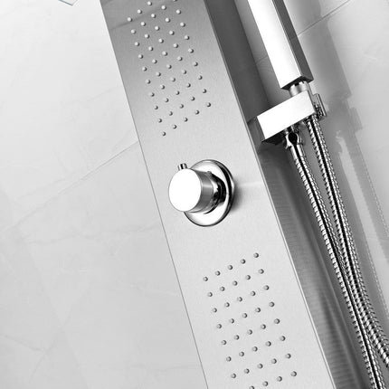 ANZZI Coastal 44 in. Full Body Shower Panel with Heavy Rain Shower and Spray Wand in Brushed Steel SP-AZ075 Anzzi