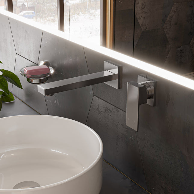 ALFI brand AB1468-BN Brushed Nickel Single Lever Wallmount Bathroom Faucet