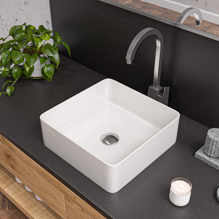ALFI brand AB3470-BN Brushed Nickel Gooseneck Single Hole Bathroom Faucet Alfi Brand