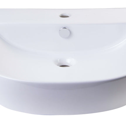 ALFI brand AB110  20" White D-Bowl Porcelain Wall Mounted Bath Sink ALFI brand