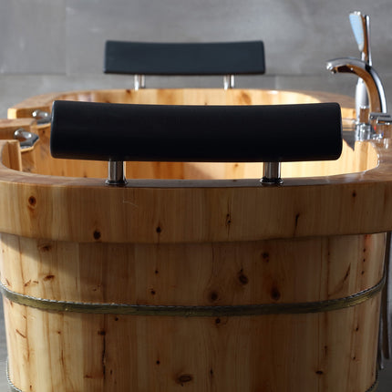 ALFI brand AB1130 65" 2 Person Free Standing Cedar Wooden Bathtub with Fixtures & Headrests ALFI brand