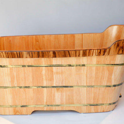 ALFI brand AB1148 59" Free Standing Wooden Bathtub with Chrome Tub Filler ALFI brand