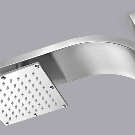 ANZZI Sans 40 in. Full Body Shower Panel with Heavy Rain Shower and Spray Wand in Brushed Steel SP-AZ077 Anzzi
