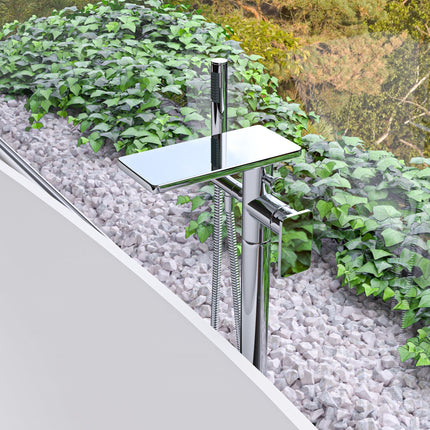 ALFI brand AB2875-PC Polished Chrome Free Standing Floor Mounted Bath Tub Filler Alfi Brand