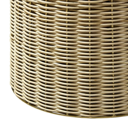 Modway EEI-7189-BBR-NAT Lazaro Round Rattan Side Table - Burnished Brass Natural Modway