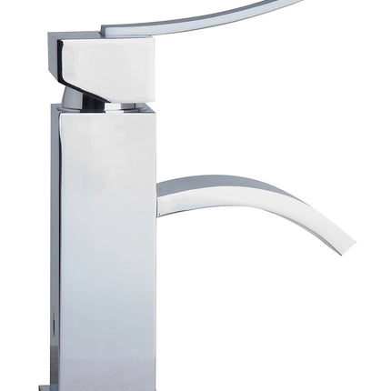 ALFI brand AB1258-PC Polished Chrome Square Body Curved Spout Single Lever Bathroom Faucet ALFI brand