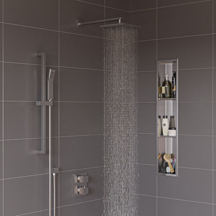 ALFI brand AB2830-BN Brushed Nickel 2 Way Thermostatic Square Shower Set Alfi Brand