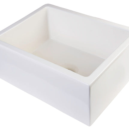 ALFI brand AB2418SB-B 24" Biscuit Smooth Thick Wall Fireclay Single Bowl Farm Sink Alfi Brand