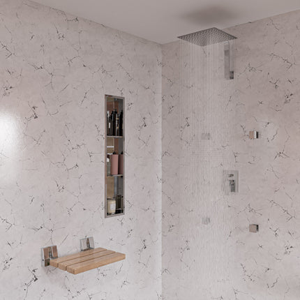 ALFI brand AB12GSW-PC Polished Chrome 12" Square Raised Wall Mounted Shower Arm Alfi Brand