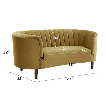 ACME LV00164 Millephri Yellow Loveseat  7